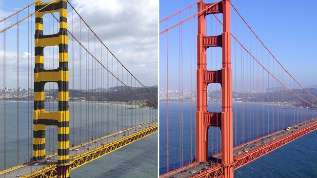 Cầu Golden Gate sau khi được sơn
