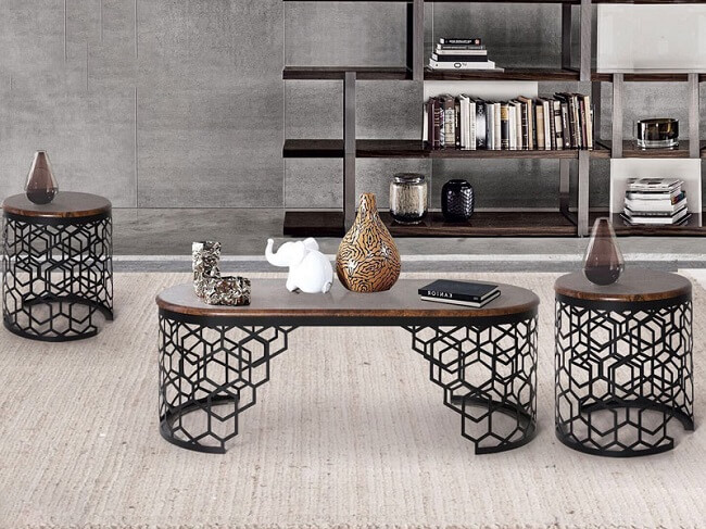 Bộ bàn ghế được chế tác nghệ thuật từ gia công kim loại tấm
